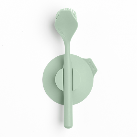 Щетка для мытья посуды Brabantia с держателем на присоске, зеленый нефрит