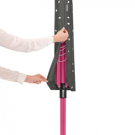 Сушилка уличная Brabantia Lift-O-Matic 50 м навески, для установки в землю, чехол, набор прищепок в мешке, весенне-розовый
