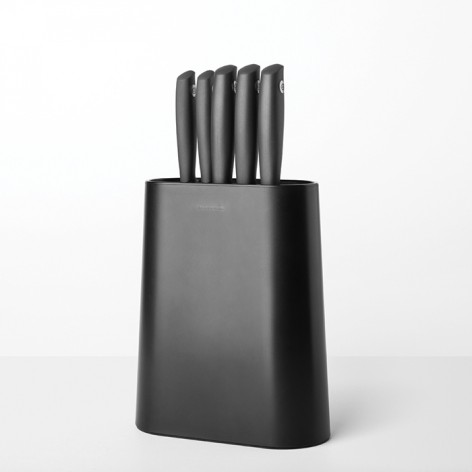 Набор ножей с блоком Brabantia Tasty+ из 6-и предметов, темно-серый