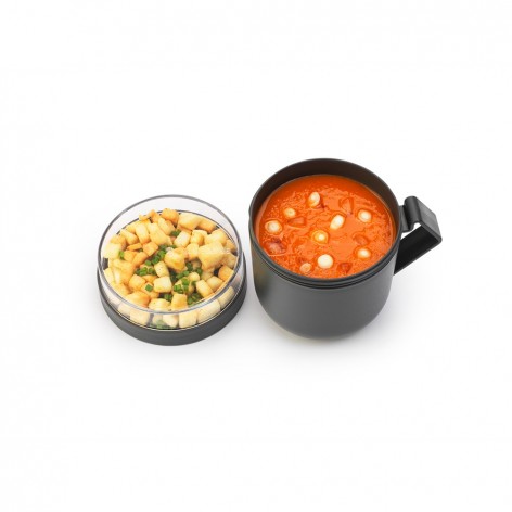 Кружка для супа Brabantia Make & Take, 0,6 л, пластик, темно-серый