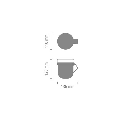 Кружка для супа Brabantia Make & Take, 0,6 л, пластик, светло-серый