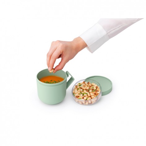 Кружка для супа Brabantia Make & Take, 0,6 л, пластик, зеленый нефрит