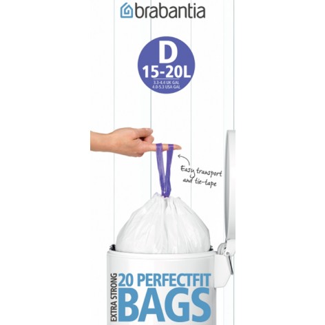 Мешки для мусора Brabantia PerfectFit D (15-20 л), 20 шт., в рулоне